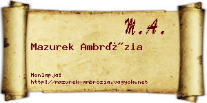 Mazurek Ambrózia névjegykártya